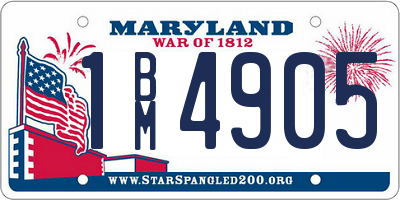 MD license plate 1BM4905