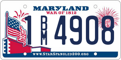 MD license plate 1BM4908
