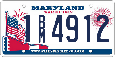 MD license plate 1BM4912