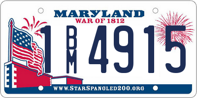MD license plate 1BM4915