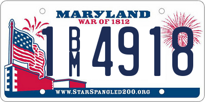 MD license plate 1BM4918