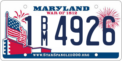 MD license plate 1BM4926
