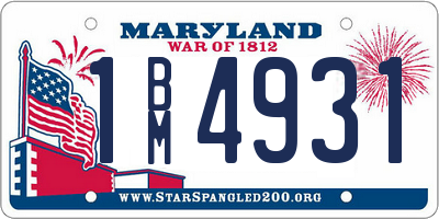 MD license plate 1BM4931