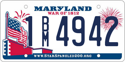 MD license plate 1BM4942
