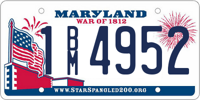MD license plate 1BM4952