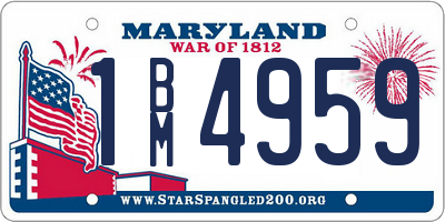 MD license plate 1BM4959