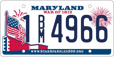 MD license plate 1BM4966