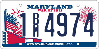 MD license plate 1BM4974