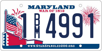 MD license plate 1BM4991