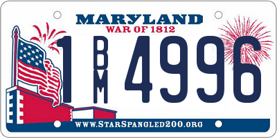 MD license plate 1BM4996