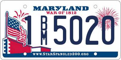 MD license plate 1BM5020