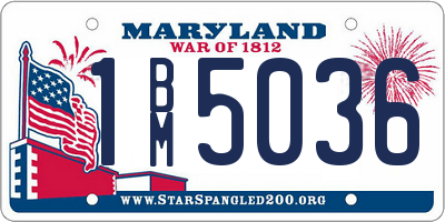 MD license plate 1BM5036