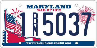 MD license plate 1BM5037