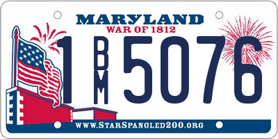 MD license plate 1BM5076