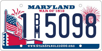 MD license plate 1BM5098