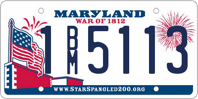 MD license plate 1BM5113