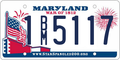 MD license plate 1BM5117