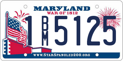 MD license plate 1BM5125