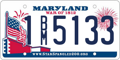 MD license plate 1BM5133