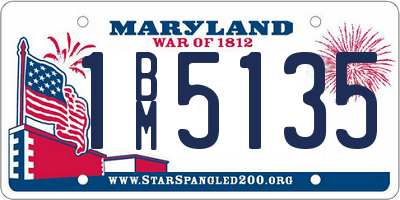MD license plate 1BM5135