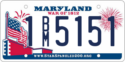 MD license plate 1BM5151