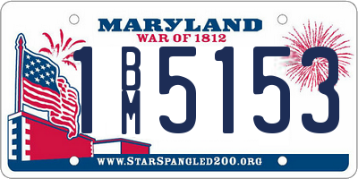 MD license plate 1BM5153