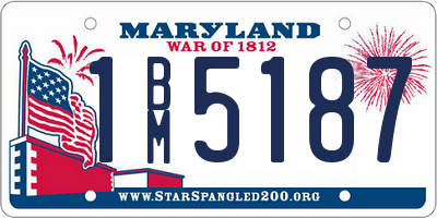MD license plate 1BM5187