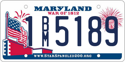 MD license plate 1BM5189