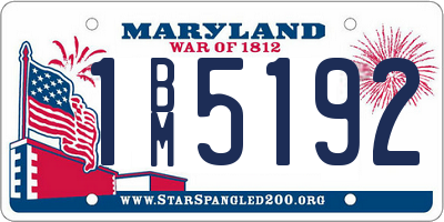 MD license plate 1BM5192