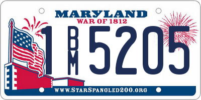 MD license plate 1BM5205