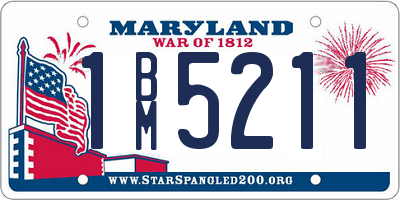MD license plate 1BM5211