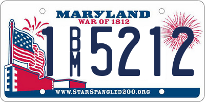 MD license plate 1BM5212