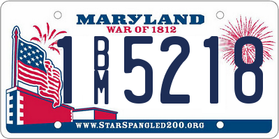 MD license plate 1BM5218
