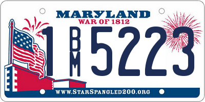 MD license plate 1BM5223