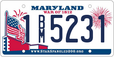 MD license plate 1BM5231