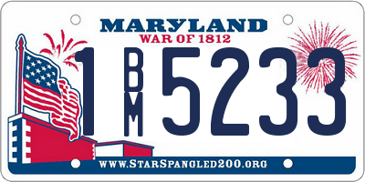 MD license plate 1BM5233