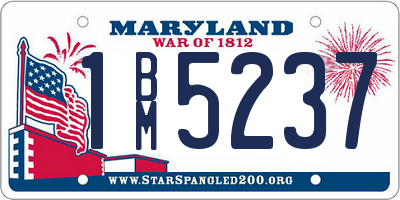 MD license plate 1BM5237