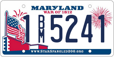 MD license plate 1BM5241