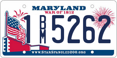 MD license plate 1BM5262