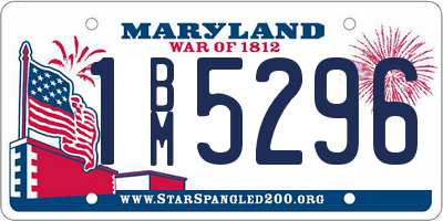 MD license plate 1BM5296