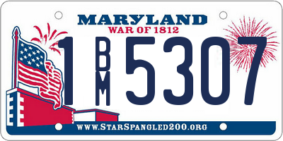 MD license plate 1BM5307