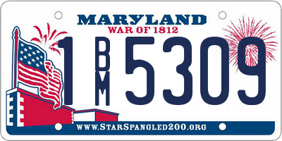 MD license plate 1BM5309