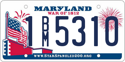 MD license plate 1BM5310