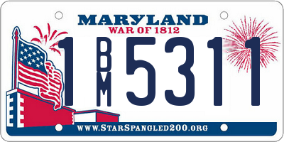 MD license plate 1BM5311