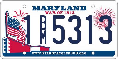 MD license plate 1BM5313