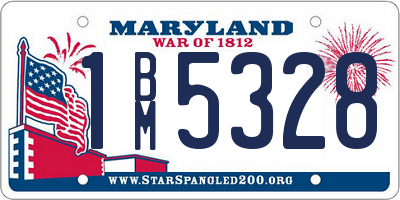 MD license plate 1BM5328