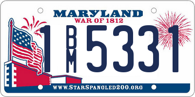 MD license plate 1BM5331