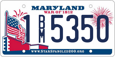 MD license plate 1BM5350
