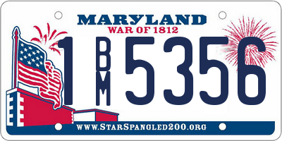 MD license plate 1BM5356