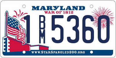 MD license plate 1BM5360